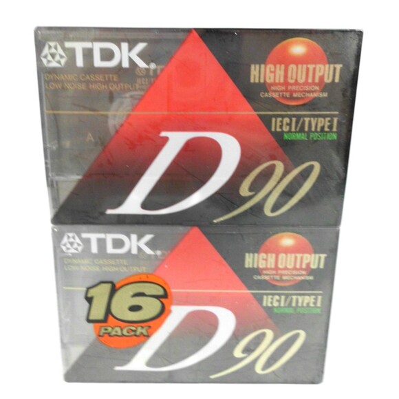 TDK D90 High Output IECI Type 1 Normal Position Audio Cassette Tapes 16 Pack New - Picture 1 of 3